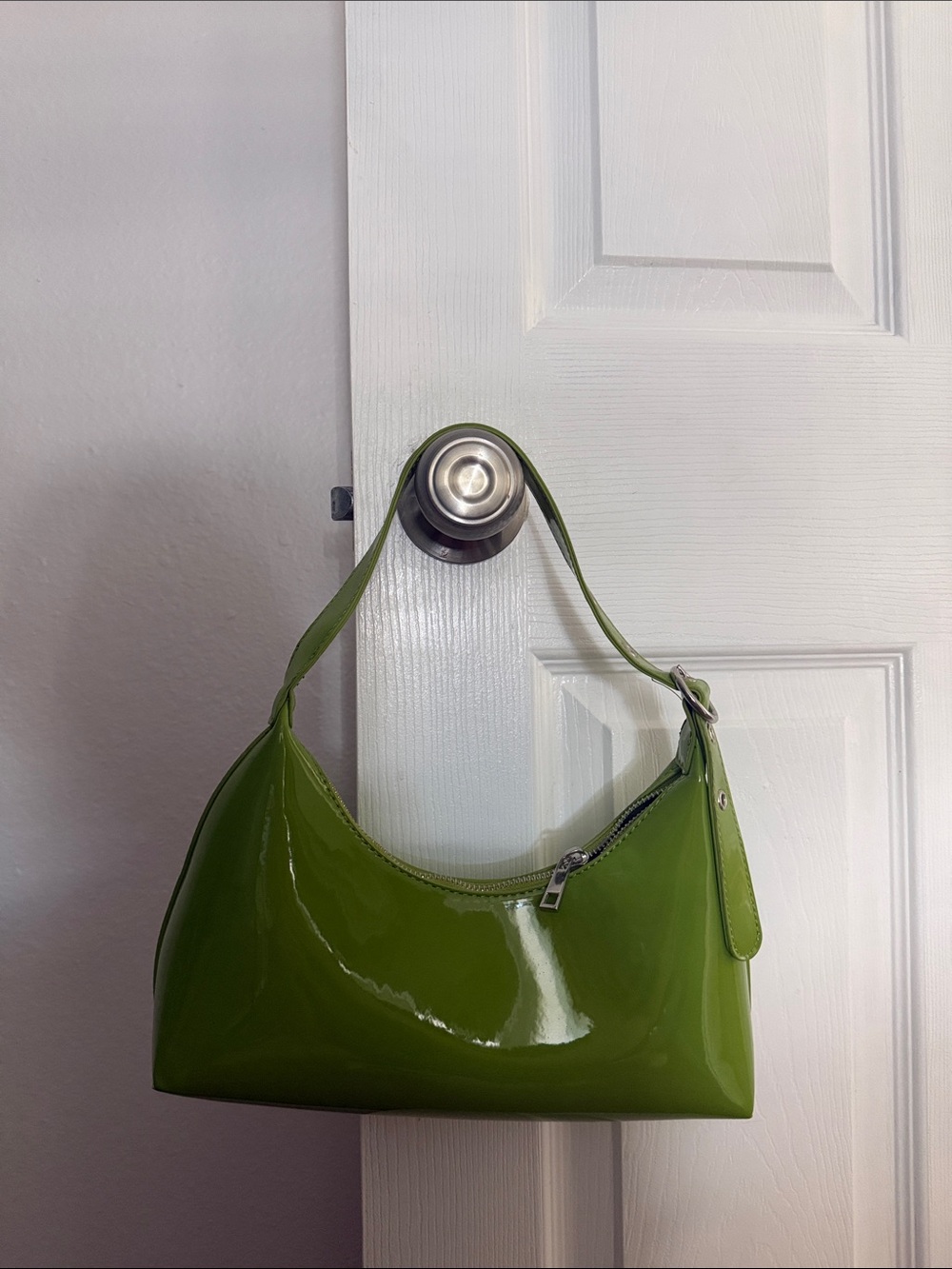Forever 21 Olive Green Patent Shoulder Bag